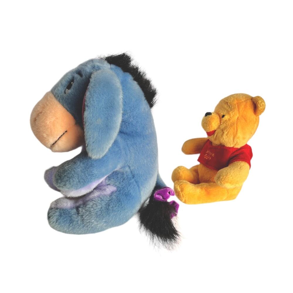 Disney Store Eeyore 10" Winnie the Pooh 8" Plush Stuffed Animal Detachable Tail - Picture 3 of 10
